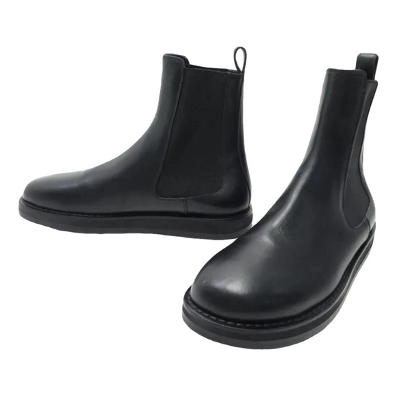 The Row Shoes - The Row Gaia Black Leather Ankle Boots